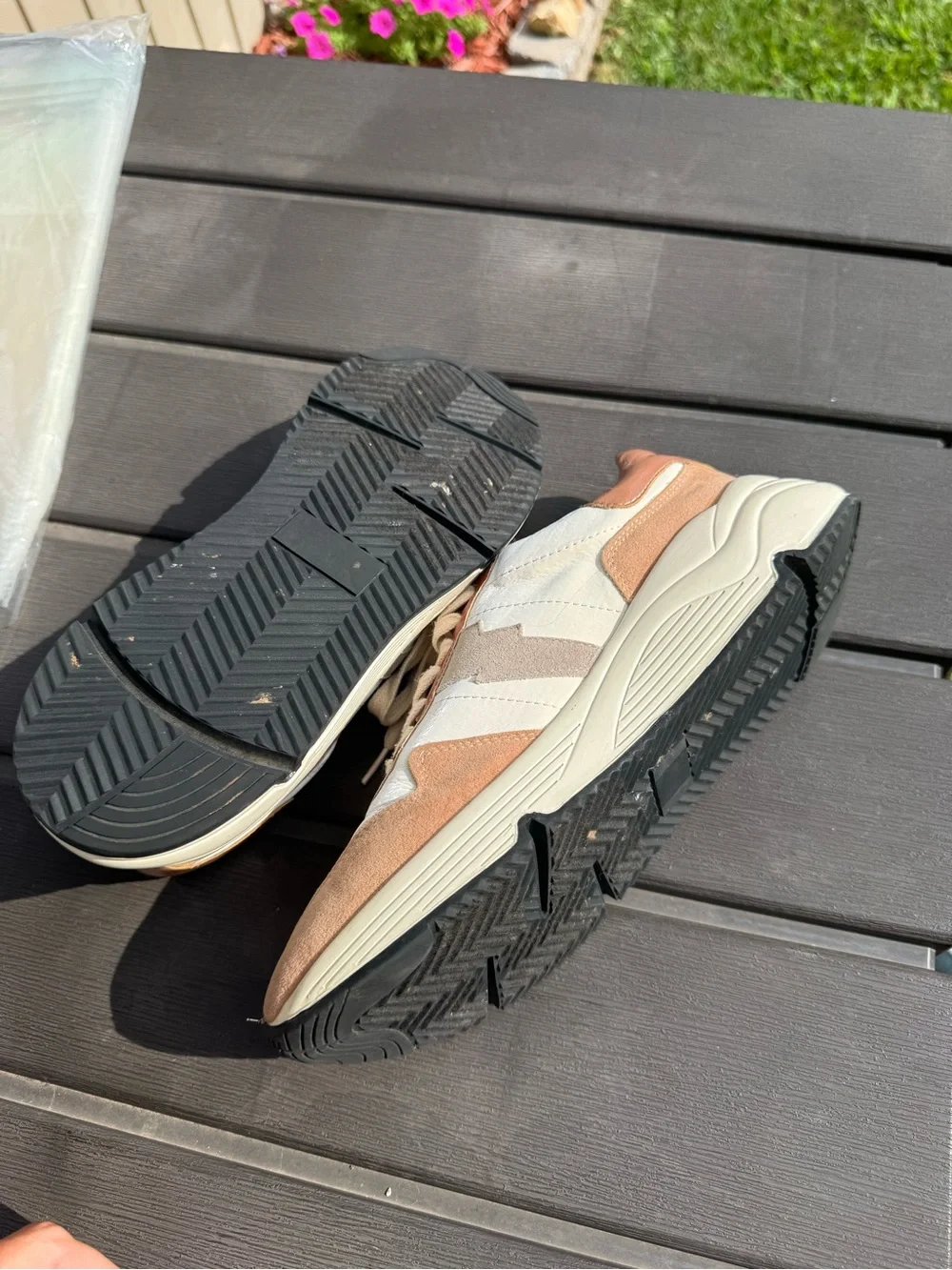 Cream & Brown Slip-On Sneaker